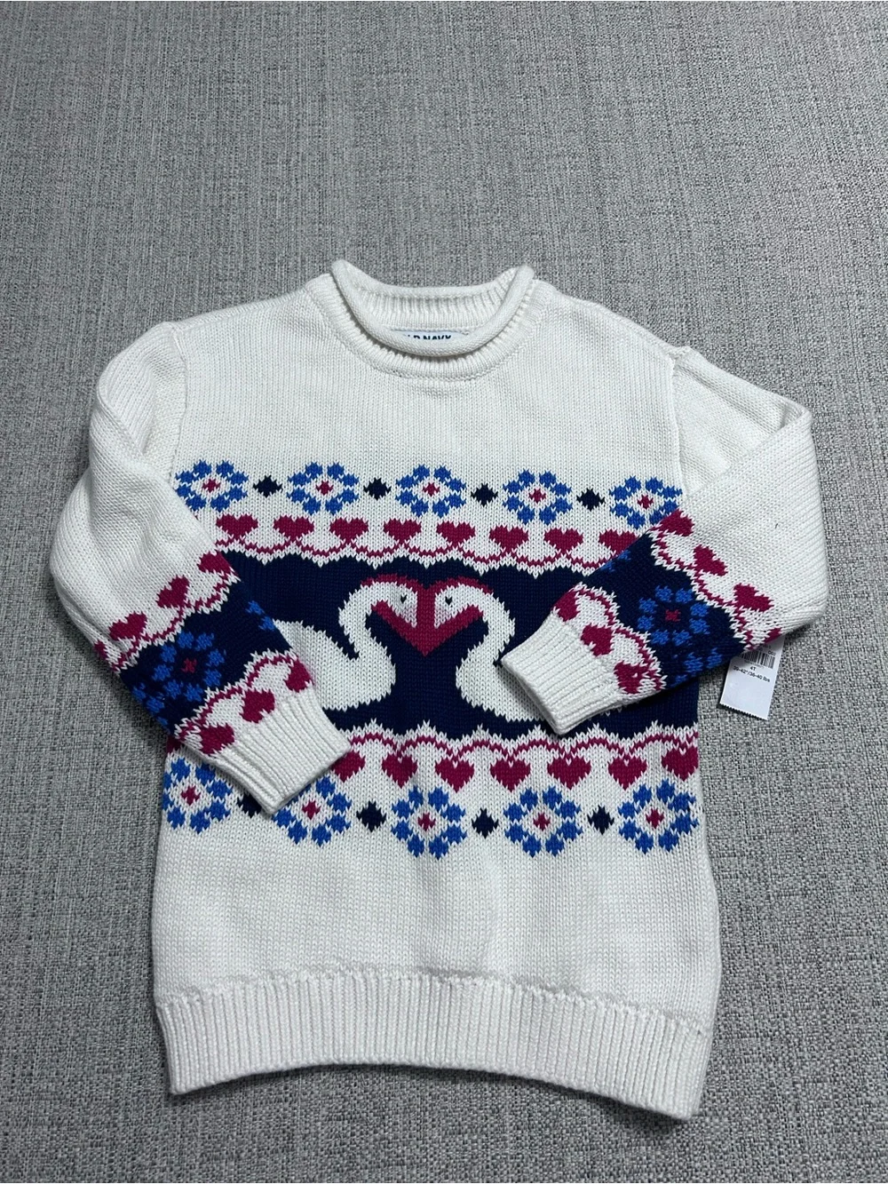 Old Navy White Knit Sweater with Navy Fisherman Style NWT Size 4T